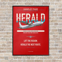 Thumbnail for Handley Page HPR.7 Dart Herald vertical canvas print - framed - red background