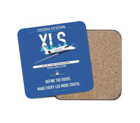 Thumbnail for Cessna Citation XLS design on blue 1 piece coaster