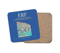 Thumbnail for Erfurt-Weimar Airport (ERF) design on blue 1 piece coaster