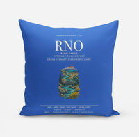 Thumbnail for Reno-Tahoe International Airport (RNO) design on blue pillow