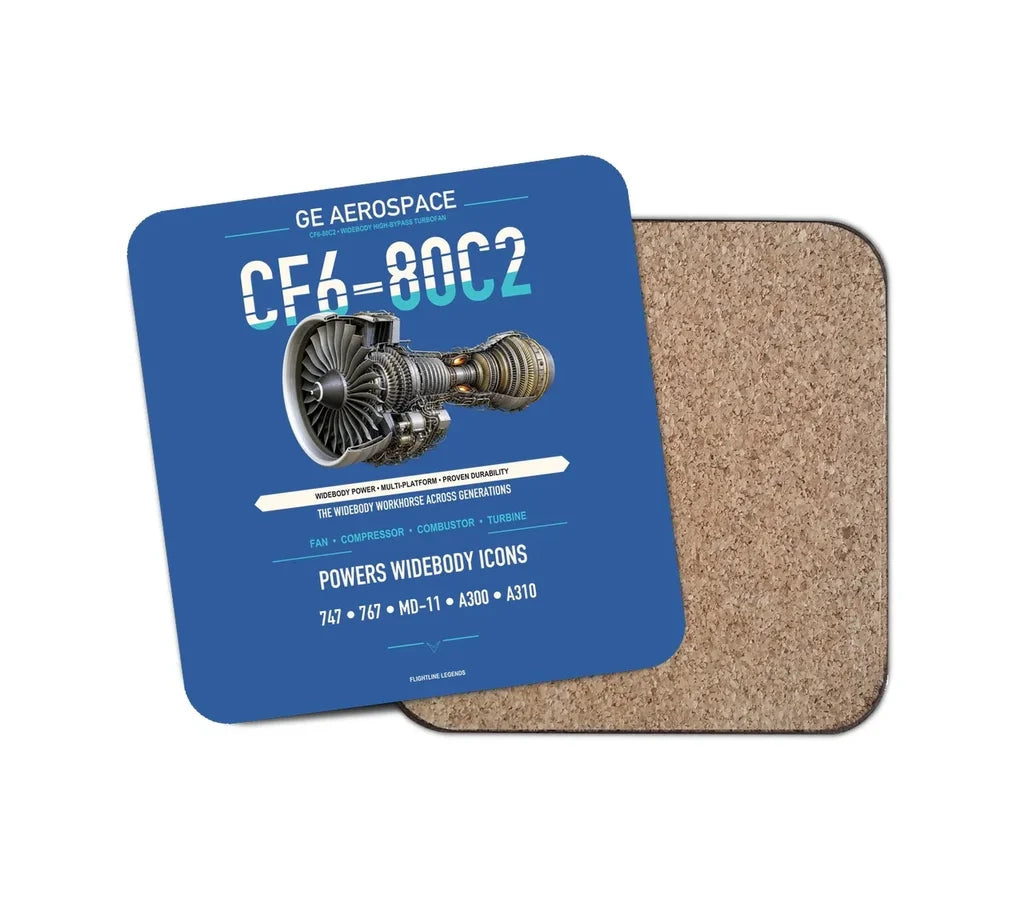 Embraer ERJ145 design on blue 1 piece coaster