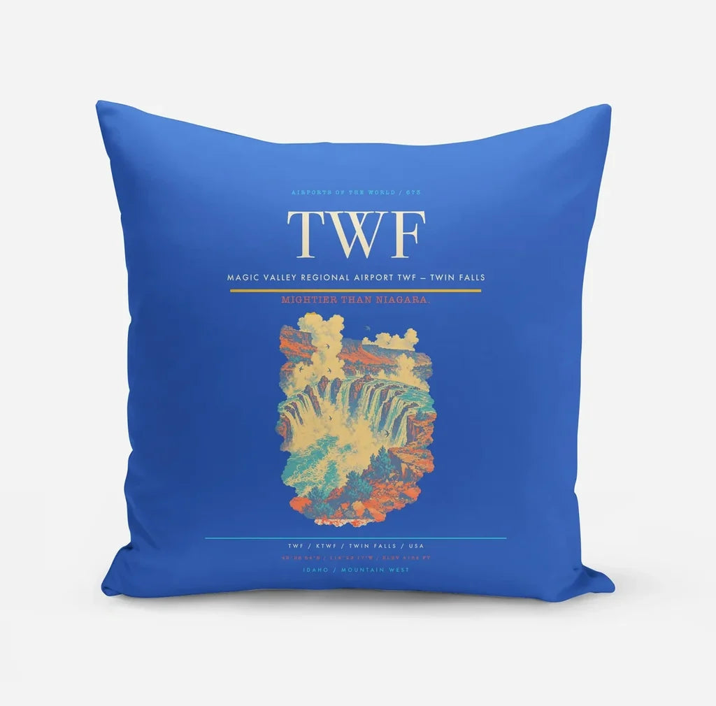 Magic Valley Regional Airport (TWF) design on blue pillow
