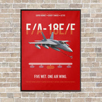 Thumbnail for F A-18E F Buddy Tanker vertical canvas print - framed - red background