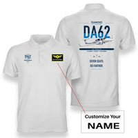 Thumbnail for Diamond DA62 design on white+name double-side polo t-shirt, double-side print