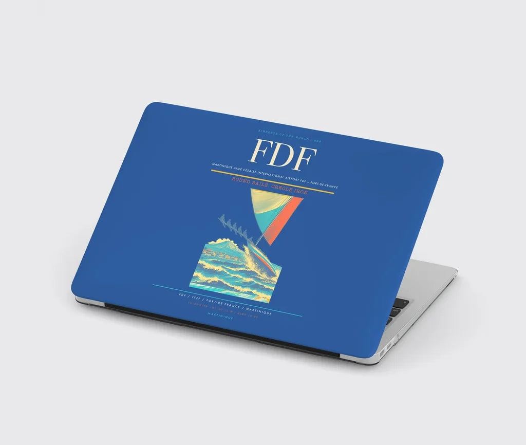 Martinique Aimé Césaire International Airport (FDF) design on blue MacBook case