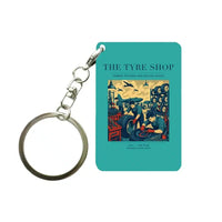Thumbnail for VINTAGE G4535 - The Tyre Shop - Designed Key Chain design on turquoise