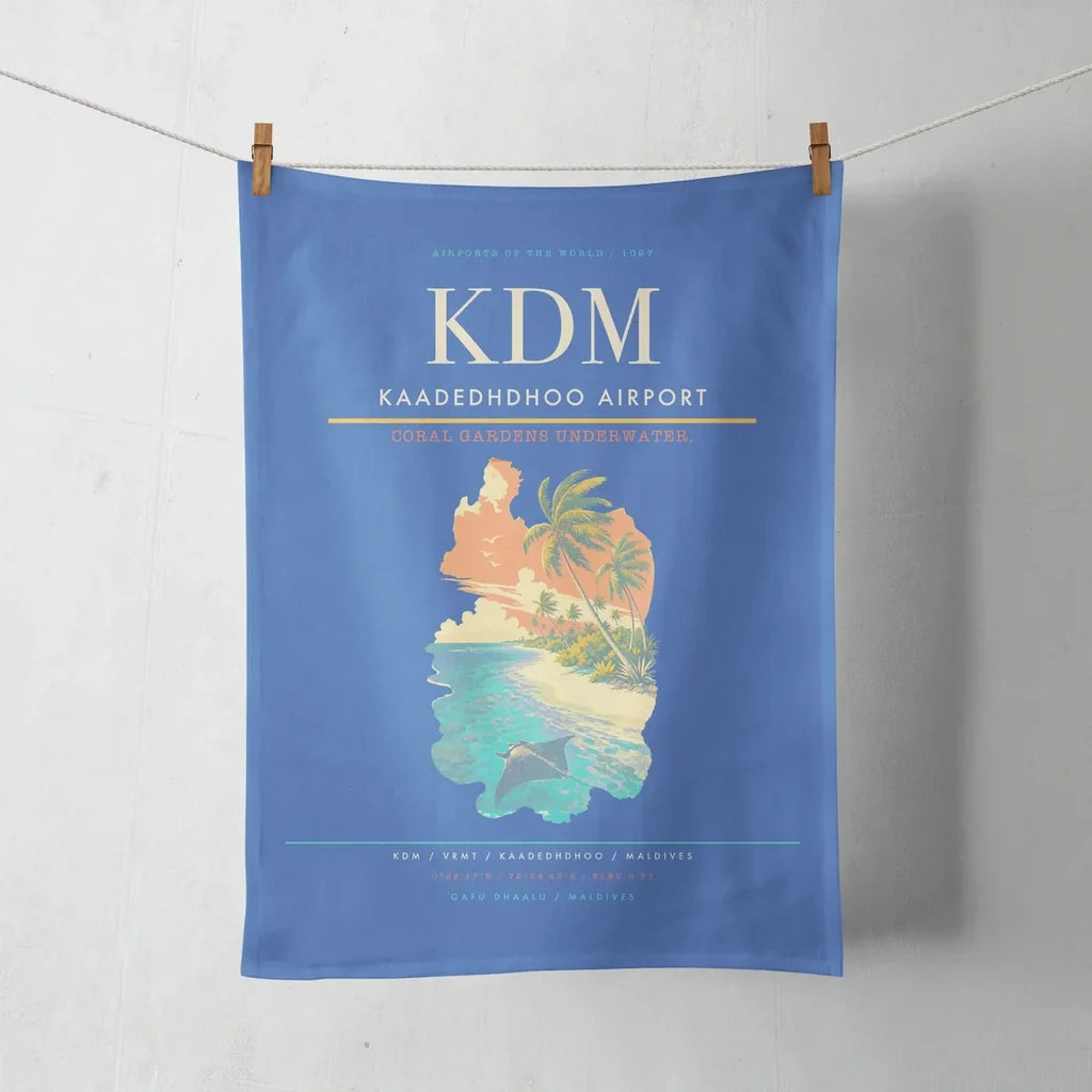 Kaadedhdhoo Airport (KDM) design on blue towel
