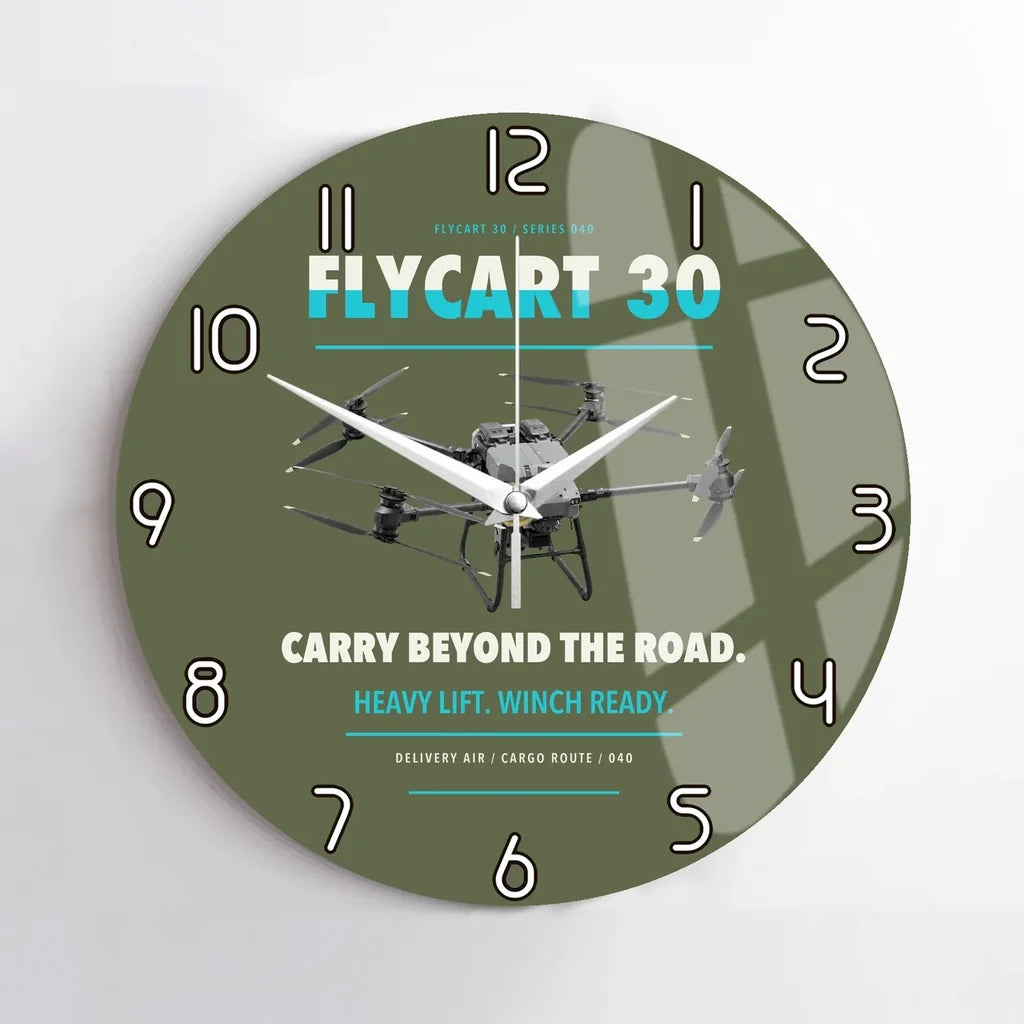 DJI FlyCart 30 design on green army no frame wall clock
