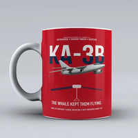 Thumbnail for KA-3B Skywarrior design on red ceramic mug, double-side print
