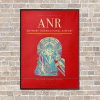 Thumbnail for Antwerp International Airport ANR - Canvas Framed - Red
