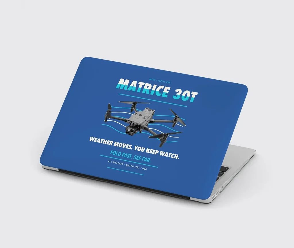 DJI Matrice 30T design on blue MacBook case