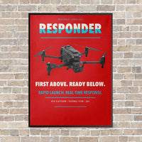 Thumbnail for BRINC Responder vertical canvas print - framed - red background