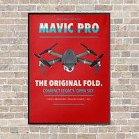 Thumbnail for DJI Mavic Pro vertical canvas print - framed - red background
