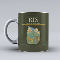 Thumbnail for Rishiri Airport (RIS) airport code design on green army ceramic mug