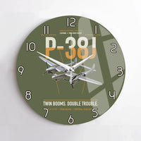 Thumbnail for P-38J Lightning design on green army no frame wall clock