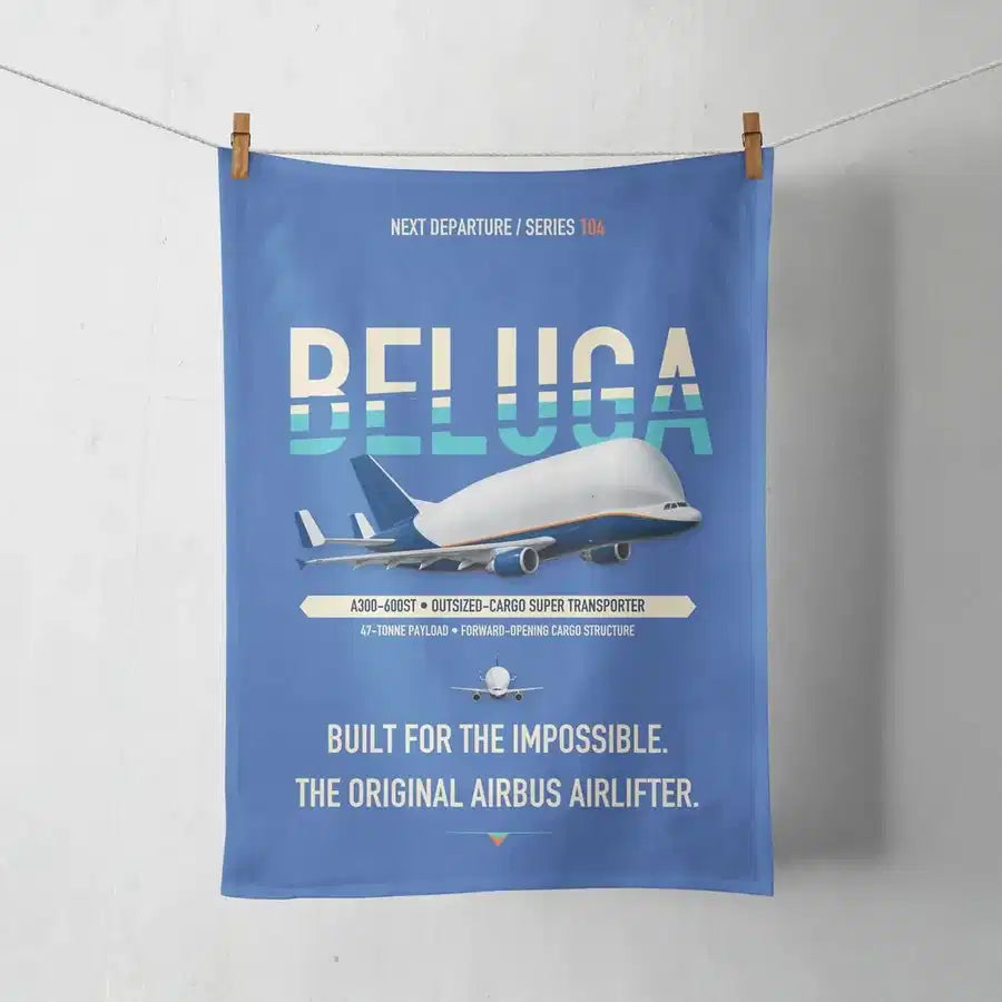 Airbus A300-600ST BelugaST design on blue towel