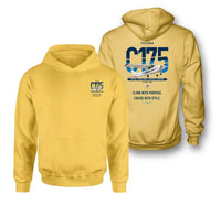 Thumbnail for Cessna 175 Skylark design on yellow double-side hoodie, double-side print