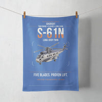 Thumbnail for Sikorsky S-61N design on blue towel