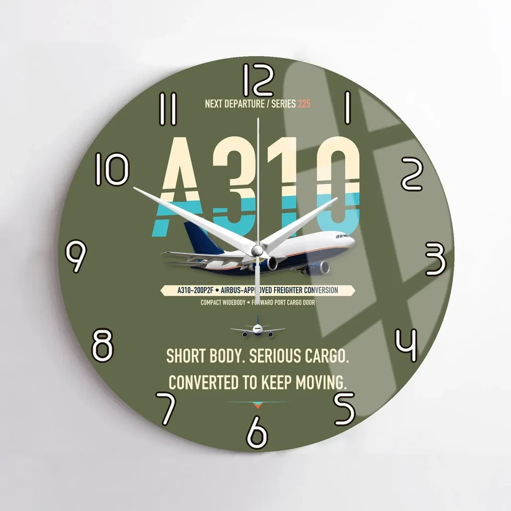 Airbus A310-200P2F design on green army no frame wall clock