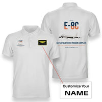Thumbnail for E-8C Joint STARS design on white+name double-side polo t-shirt, double-side print