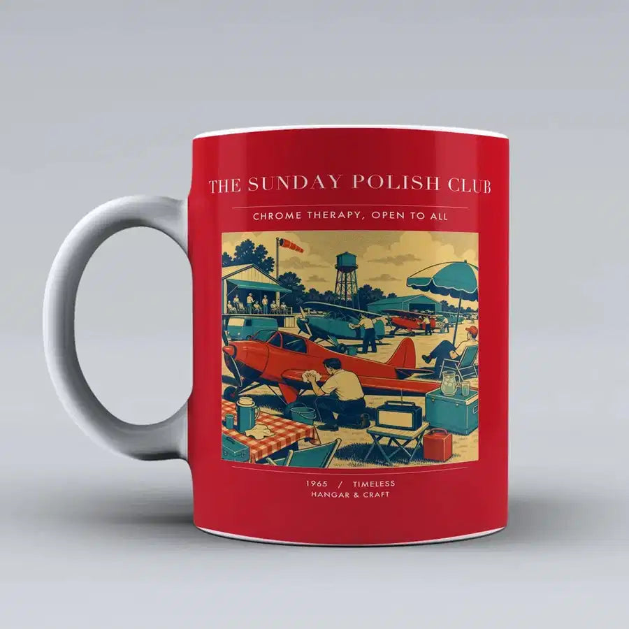 VINTAGE G4436 - The Sunday Polish Club - Ceramic Mug design on red