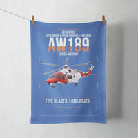 Thumbnail for Leonardo AW189 design on blue towel