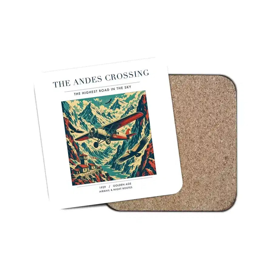 The Andes Crossing - Designed Coasters design on white 1-piece