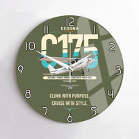 Thumbnail for Cessna 175 Skylark design on green army no frame wall clock