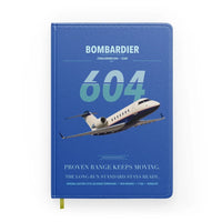 Thumbnail for Bombardier Challenger 604 design on blue notebook