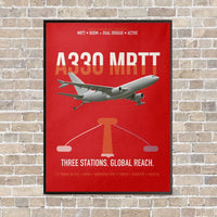 Thumbnail for Airbus A330 MRTT vertical canvas print - framed - red background