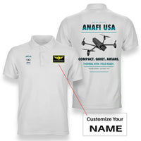Thumbnail for Parrot ANAFI USA design on white polo with custom name badge