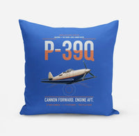 Thumbnail for P-39Q Airacobra design on blue pillow