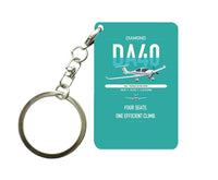 Thumbnail for Diamond DA40 design on turquoise designed key chain, double-side print