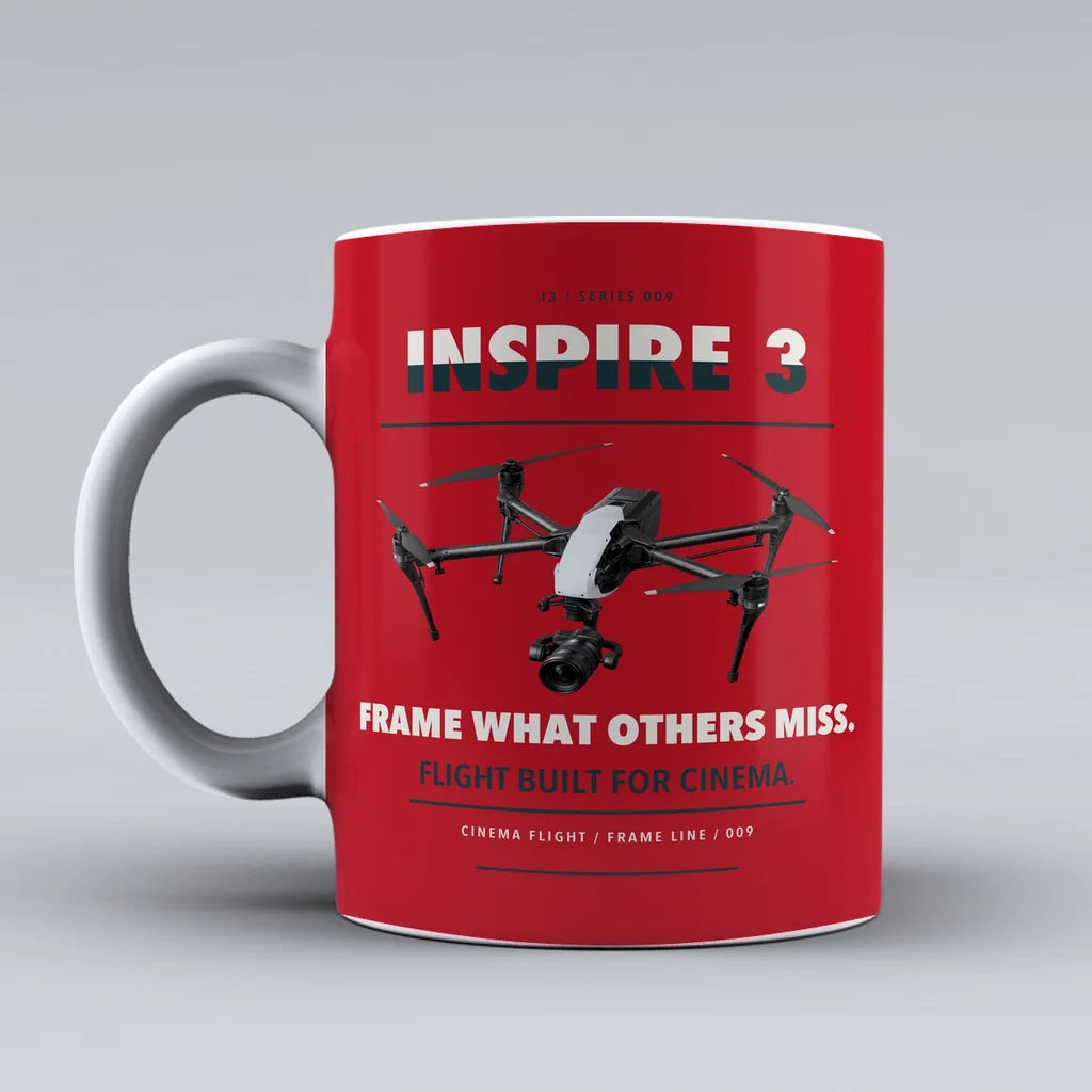 Inspire 3 Mug design on red dji