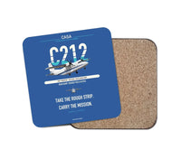 Thumbnail for CASA C-212-400 Aviocar design on blue 1 piece coaster