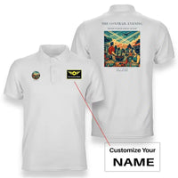 Thumbnail for VINTAGE G4135 - The Contrail Evening - Double-Side Polo T-Shirt design on white+name
