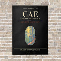 Thumbnail for Columbia Metropolitan Airport CAE - Canvas Framed - Black