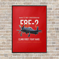 Thumbnail for F8F-2 Bearcat Climb First Fight Hard vertical canvas print - framed - red background