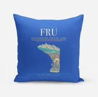 Thumbnail for Manas International Airport (FRU) design on blue pillow