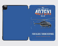 Thumbnail for Bell 407GXi design on blue ipad tablet case