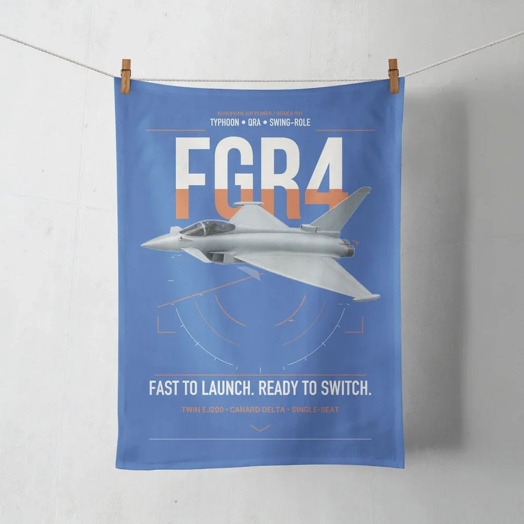 Eurofighter Typhoon FGR4 design on blue towel