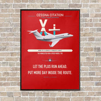 Thumbnail for Cessna Citation X+ vertical canvas print - framed - red background