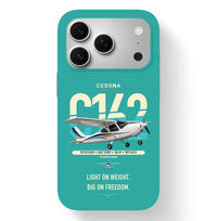 Thumbnail for Cessna 162 Skycatcher design on turquoise magsafe iphone case, for iPhone 17 Pro