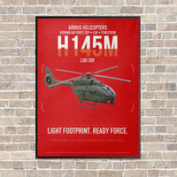 Thumbnail for Airbus Helicopters H145M LUH SOF vertical canvas print - framed - red background