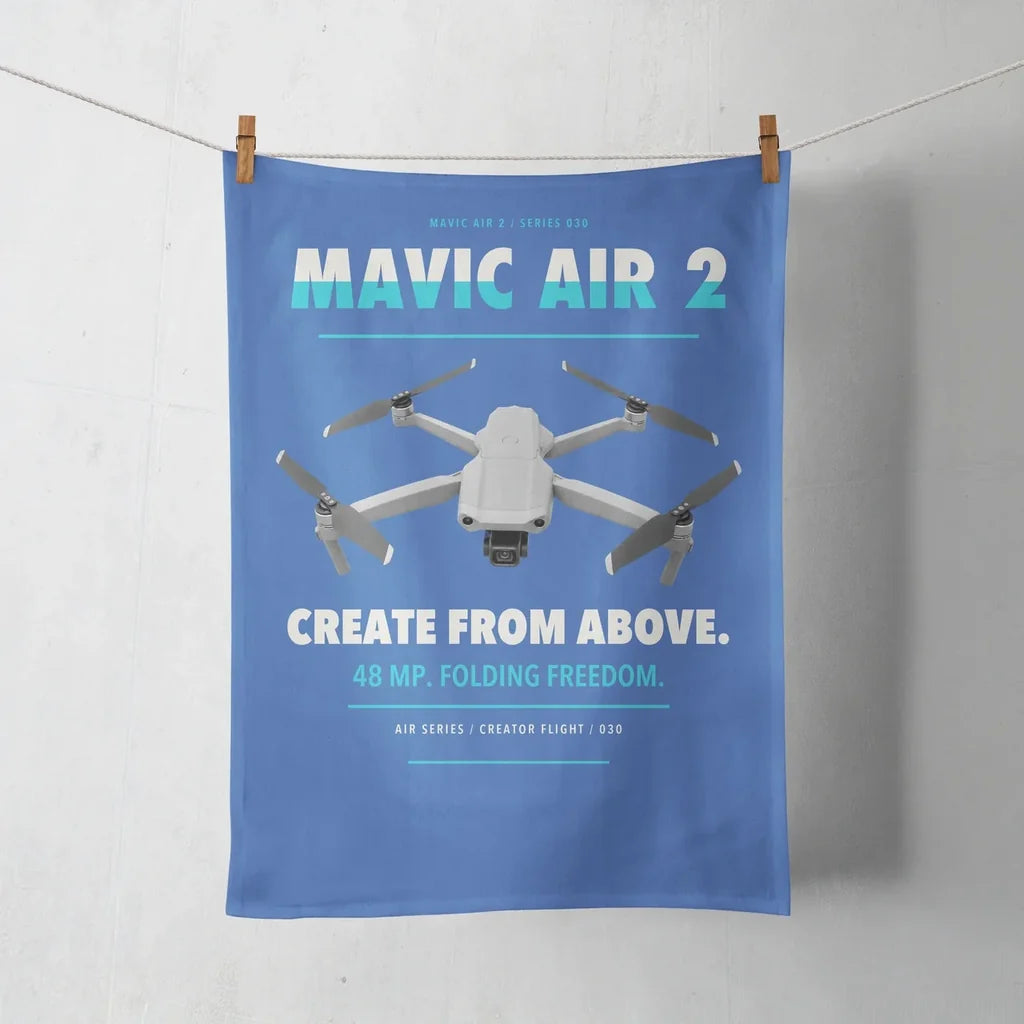 DJI Mavic Air 2 design on blue towel