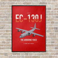 Thumbnail for EC-130J Commando Solo III vertical canvas print - framed - red background