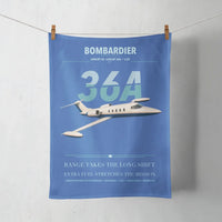 Thumbnail for Bombardier Learjet 36A design on blue towel