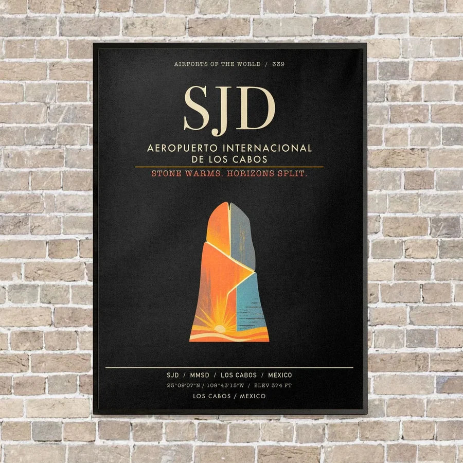 Aeropuerto Internacional de Los Cabos SJD - Canvas Framed - Black