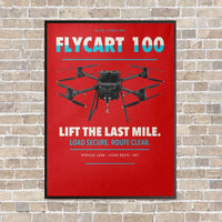 Thumbnail for DJI FlyCart 100 vertical canvas print - framed - red background