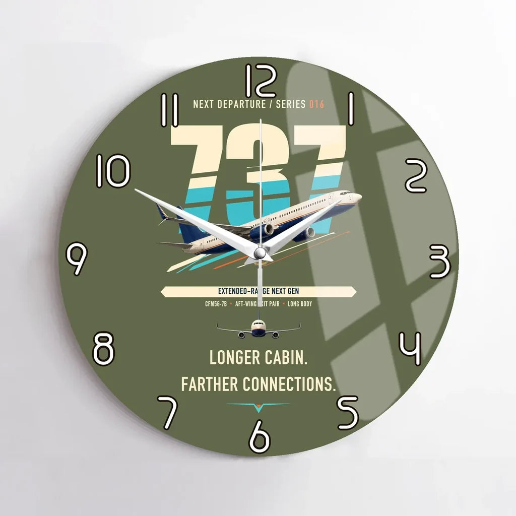 Boeing 737-900ER design on green army no frame wall clock